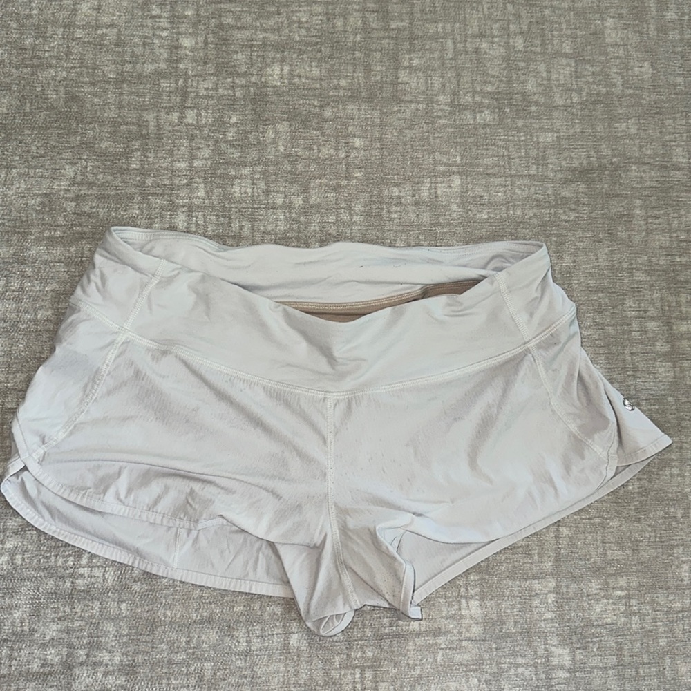 Size 8 white lululemon shorts